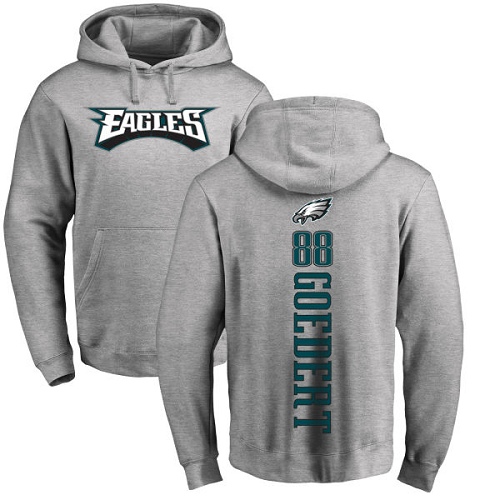 Men Philadelphia Eagles #88 Dallas Goedert Ash Backer NFL Pullover Hoodie Sweatshirts->philadelphia eagles->NFL Jersey